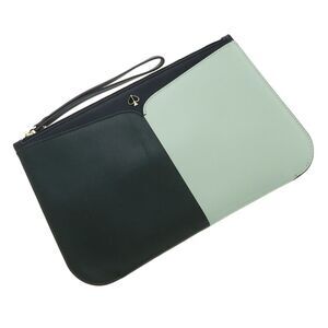 Kate Spade Duo Leather Wristlet Bicolor Mint & Hunter Green-Excellent Condition
